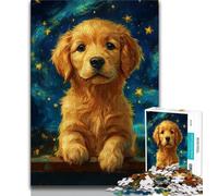Puzzles 1000 Pieces for Adults Golden Retriever Baby 1000 Pieces for Adults,Vibrant And Unique Design Relaxing & Challenging Puzzle Experience (size 75x50cm)