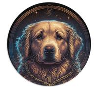 Puzzles 1000 Pieces for Adults Golden Retriever Round Puzzles for 1000 Piece Family Game Night, Home Decor & Brain Training Gift 1000pcs (67.5x67.5cm)