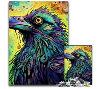 Puzzles 1000 Pieces for Adults Green Crow cardboard Jigsaw Brain Teaser Game, Interactive Family Game, Suitable for Ages 14+ 26X38CM/10.23x14.96inch