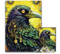 Puzzles 1000 Pieces for Adults Green Crow Impossible Jigsaw Puzzles for Adults DIY Home Decor Gift, Brain Teaser Game 26X38CM/10.23x14.96inch