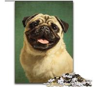 Puzzles 1000 Pieces for Adults Happy Pug, Educational Games Home Decoration Is Ideal As A Gift for The Whole Family (Size 50x75cm)