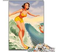 Puzzles 1000 Pieces for Adults Hawaii Surfer Girl, Decompressing Intellectual Educational Toy Is Ideal As Gifts for The Whole Family 26x38cm