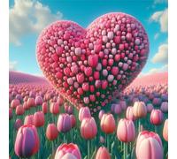 Puzzles 1000 Pieces for Adults Heart Shaped Tulip, Hard Impossible Jigsaws 1000 pieces for adults, Educational Game Challenge Toy Colorful DIY puzzles for Home