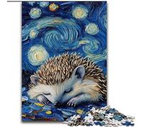 Puzzles 1000 Pieces for Adults Hedgehog Night Sky cardboard Jigsaw Puzzles for Adults size 26x38cm Ideal for Family Fun, Relaxation