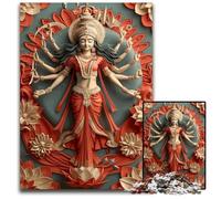 Puzzles 1000 Pieces for Adults Hindu God DurgaWooden Puzzles for Teenagers Family Fun DIY Brain Teaser Game Gift 1000 PCS(75x50cm)