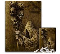 Puzzles 1000 Pieces for Adults Hooded Figure with Skull Staff Paper Jigsaw Puzzles Intricate Design for Teenagers DIY Decor And BrainBoosting Fun 1000 PCS(38x26cm)