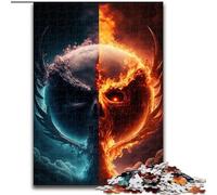 Puzzles 1000 Pieces for Adults Ice And Fire Skull Puzzle Challenging Brain Teaser for Teenagers, Perfect for Home Decor Or Gift (size : 50x75cm)