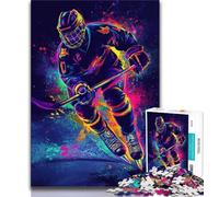 Puzzles 1000 Pieces for Adults Ice Hockey Player Teenager Jigsaw,Brain Intelligence Challenge Addictive Toys for Home Decoration 26x38cm