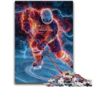 Puzzles 1000 Pieces for Adults Ice Hockey Sports Teenager Puzzles,Fun Games Every Piece Is Unique - Challenging Family Fun Game (75x50cm)
