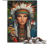 Puzzles 1000 Pieces for Adults Indian Princess Made of Wood, Interactive Family Game, Suitable for Ages 14+ size 50X75CM An for Christmas Or Birthdays