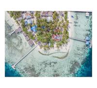 Puzzles 1000 Pieces for Adults -Island,Aerial View,Sea,City,Buildings,Coast 70x50cm