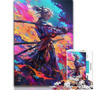 Puzzles 1000 Pieces for Adults Japanese Female Ninja Warrior 1000 Pieces for Adults,Vibrant And Unique Design Relaxing & Challenging Puzzle Experience (size 38x26cm)