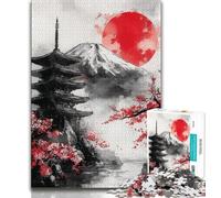 Puzzles 1000 Pieces for Adults Japanese Temple Cherry Blossoms Teenager Jigsaw,Brain Intelligence Challenge Addictive Toys for Home Decoration 26x38cm