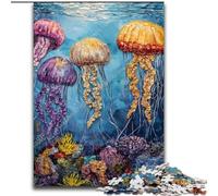 Puzzles 1000 Pieces for Adults Jellyfish Oil Painting, Help The Brain Exercise Addictive Toys to Cultivate Patience Perfect Decoration (Size 50x75cm)