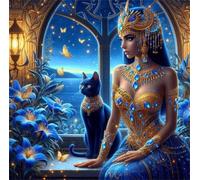 Puzzles 1000 pieces for Adults jigsaw puzzles for adults 1000 Piece Educational Challenge Puzzle for adults,Educational Games Decoration puzzle Egyptian Woman Cat