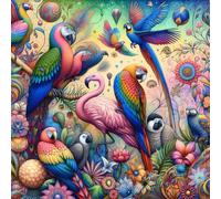 Puzzles 1000 pieces for Adults jigsaw puzzles for adults 1000 Piece Educational Challenge Puzzle for adults,Educational Games Decoration puzzle Tropical Parrot Flamingo