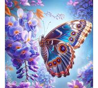 Puzzles 1000 pieces for Adults jigsaw puzzles for adults 1000 Piece Educational Challenge Puzzle for adults,Educational Games Decoration puzzle Blue Orchids Butterfly