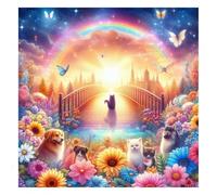Puzzles 1000 pieces for Adults jigsaw puzzles for adults 1000 Piece Educational Challenge Puzzle for adults,Educational Games Decoration puzzle Rainbow Bridge Flowers Animals
