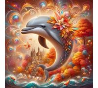 Puzzles 1000 pieces for Adults jigsaw puzzles for adults 1000 Piece Educational Challenge Puzzle for adults,Educational Games Decoration puzzle Castle Dolphin Autumn