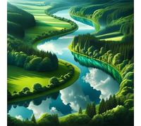 Puzzles 1000 pieces for Adults jigsaw puzzles for adults 1000 Piece Educational Challenge Puzzle for adults,Educational Games Decoration puzzle Green Landscape Rivers
