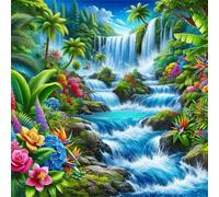 Puzzles 1000 pieces for Adults jigsaw puzzles for adults 1000 Piece Educational Challenge Puzzle for adults,Educational Games Decoration puzzle Tropical Jungle Waterfall