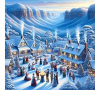 Puzzles 1000 pieces for Adults jigsaw puzzles for adults 1000 Piece Educational Challenge Puzzle for adults,Educational Games Decoration puzzle Winter Village Party