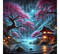 Puzzles 1000 pieces for Adults jigsaw puzzles for adults 1000 Piece Educational Challenge Puzzle for adults,Educational Games Decoration puzzle Rainy Seaside Village