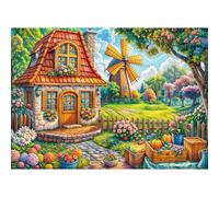 Puzzles 1000 Pieces for Adults jigsaw puzzles for adults 1000 Piece Puzzle Challenging Game for The Whole for Women, Gifts for Men, Theme:Country Cottage