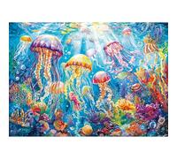 Puzzles 1000 Pieces for Adults jigsaw puzzles for adults 1000 Piece Puzzle Challenging Game for The Whole for Women, Gifts for Men, Theme:Ocean Jellyfish