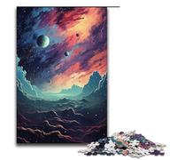 Puzzles 1000 Pieces for Adults Jigsaw Puzzles for Adults 1000 Piece Puzzle Educational Games-Colorful Psychedelic Planetary Landscape