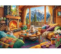 Puzzles 1000 Pieces for Adults jigsaw puzzles for adults-Alpine Cabin Retreat-1000 Piece Puzzle Classic Educational Games Beautiful Decoration Puzzle50x70cm