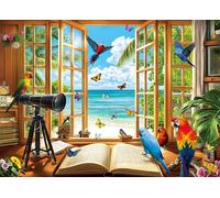 Puzzles 1000 Pieces for Adults jigsaw puzzles for adults-Beachfront villa, Sea View Room-1000 Piece Puzzle Classic Educational Games Beautiful Decoration Puzzle