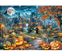 Puzzles 1000 Pieces for Adults jigsaw puzzles for adults-Spooky Halloween Castle Night Fantasy Witches Theme-1000 Piece Puzzle Classic Educational Games Decoration Puzzle