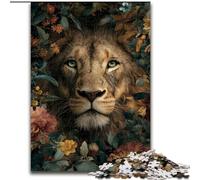 Puzzles 1000 Pieces for Adults Jungle Lion, Family Game Stress Reliever Difficult Challenge Enhance Love between Couples (Size 50x75cm)