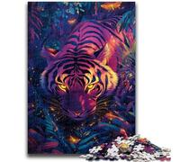 Puzzles 1000 Pieces for Adults Jungle Tiger 1000 Pieces for Teenagers,with Matching Poster And Trivia Sheet for Ages 14+ (50x75cm)