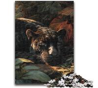 Puzzles 1000 Pieces for Adults Jungle Wild Black Panther for And 14 Years And over Interesting Stress Reduction Gifts for Friends And Family 26x38cm