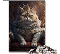 Puzzles 1000 Pieces for Adults King Cat Jigsaw Puzzles Brain Teaser Game for Teenagers, for Family Game Night (Szie 26x38 cm)