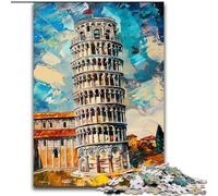 Puzzles 1000 Pieces for Adults Leaning Tower of Pisa, Help The Brain Exercise Addictive Toys to Cultivate Patience Perfect Decoration (Size 26x38cm)