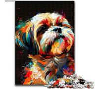 Puzzles 1000 Pieces for Adults Lhasa Apso Dog Art 1000 Piece Jigsaw Puzzles for Adults for Birthday Holiday Christmas (Size 50x75cm)
