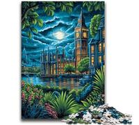 Puzzles 1000 Pieces for Adults London at Night Puzzles for Teenagers,Fun Games Every Piece Is Unique - Challenging Family Fun Game (38x26cm)