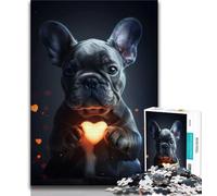 Puzzles 1000 Pieces for Adults Loving French Bulldog Adult Jigsaw,Challenging Game Gifts for Is Ideal As A Gift for The Whole Family (size 38x26cm)