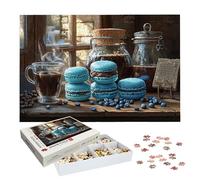 Puzzles 1000 Pieces for Adults, Macarons Jigsaw Puzzles for Adults 1000, Wooden Puzzle with Exquisite Packaging Box, Coffee Jigsaws for Family Educational Games, Gifts for Women/Men, Home Decor, -6888