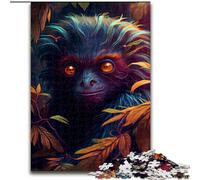 Puzzles 1000 Pieces for Adults Mad Space Monkey Made of Wood, Making It A Great Gift for Family Fun 50x75cm for Home Decor, Brain Training