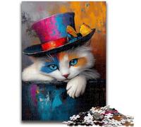 Puzzles 1000 Pieces for Adults Magic Cat Relax Games Educational Game for Birthday, Chrismas for And Age 14 Years Up 26x38cm