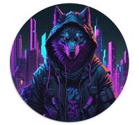 Puzzles 1000 Pieces for Adults Magic Wolf Round Puzzles Family Interaction & Brain Challenge,Family Activity Challenge 67.5x67.5 cm