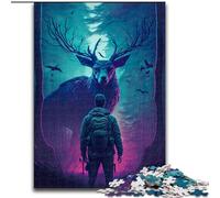 Puzzles 1000 Pieces for Adults Magical Encounter Made of Wood, Making It A Great Gift for Family Fun 50x75cm for Home Decor, Brain Training