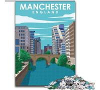 Puzzles 1000 Pieces for Adults Manchester England Art, Decompressing Intellectual Educational Toy Is Ideal As Gifts for The Whole Family 50x75cm