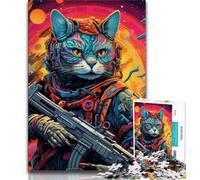 Puzzles 1000 Pieces for Adults Mechanical Cat Teenager Jigsaw,Educational Games Home Decoration Birthday Present, Gifts, Wall Art (size 75x50cm)