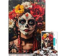 Puzzles 1000 Pieces for Adults Mexican Skull Girls 1000 Pieces for Teenagers,is Ideal As Gifts for The Whole Family for Age 14 (size 38x26cm)