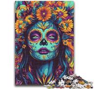 Puzzles 1000 Pieces for Adults Mexican Skull Girls Adult Puzzles,learning Educational for Is Ideal As A Gift for The Whole Family (75x50cm)